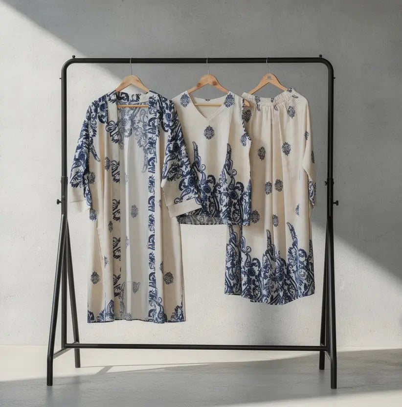 Printed Overlay Co-ord Set (3-Piece) The Twyra Collections