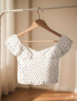 Polka Puff-Sleeve Padded Top The Twyra Collections