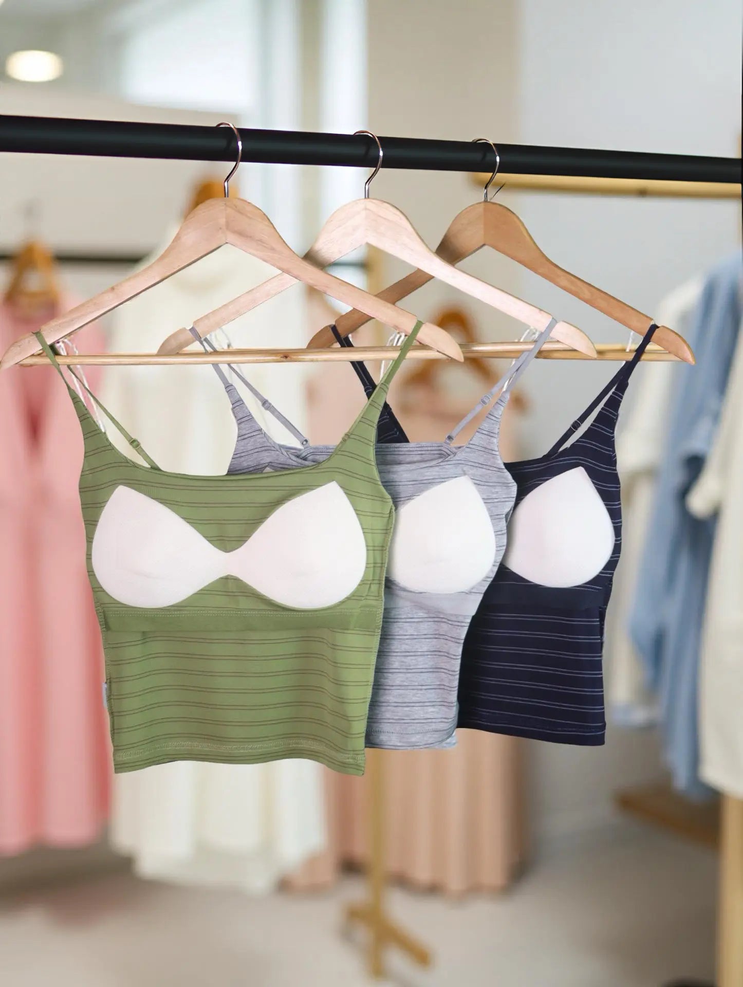 Seamless Striped Padded Camisole The Twyra Collections