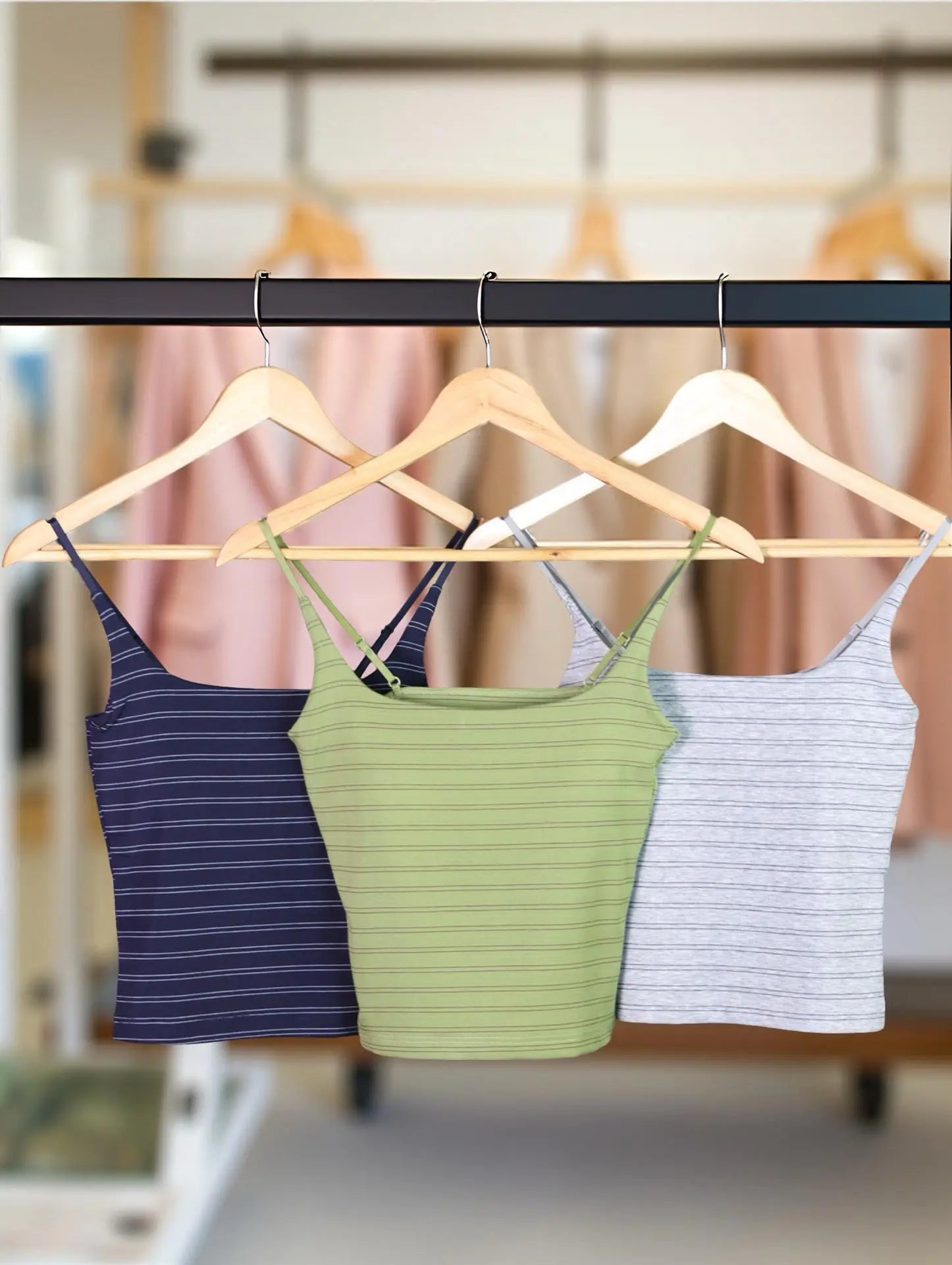 Seamless Striped Padded Camisole The Twyra Collections