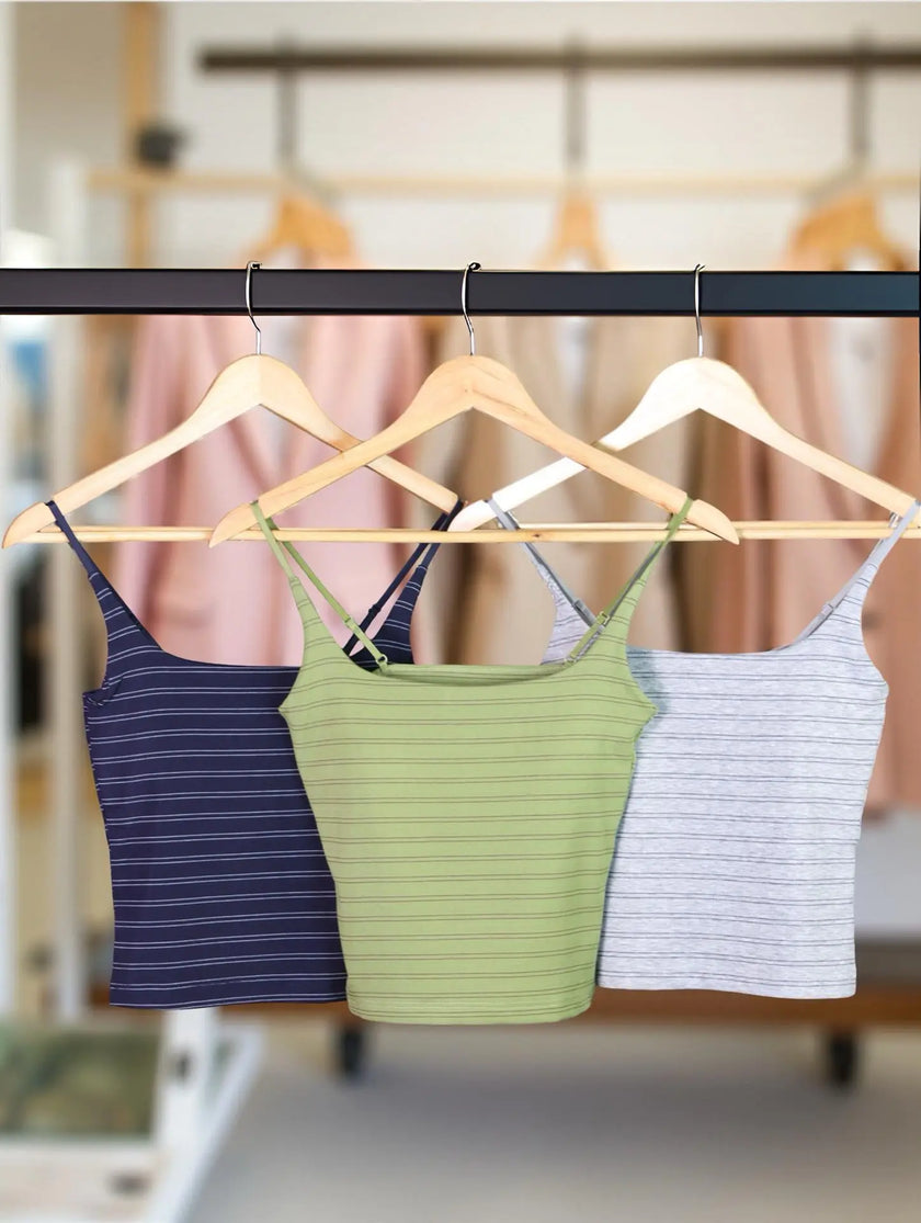 Seamless Striped Padded Camisole The Twyra Collections