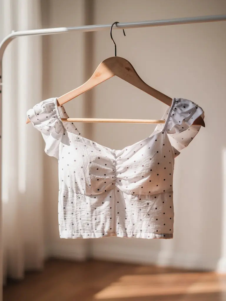 Polka Puff-Sleeve Padded Top The Twyra Collections