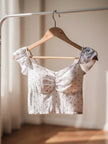Polka Puff-Sleeve Padded Top The Twyra Collections