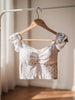 Polka Puff-Sleeve Padded Top The Twyra Collections