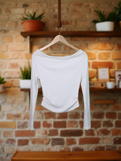 Tie-Detail Ribbed Top (Non-Padded)