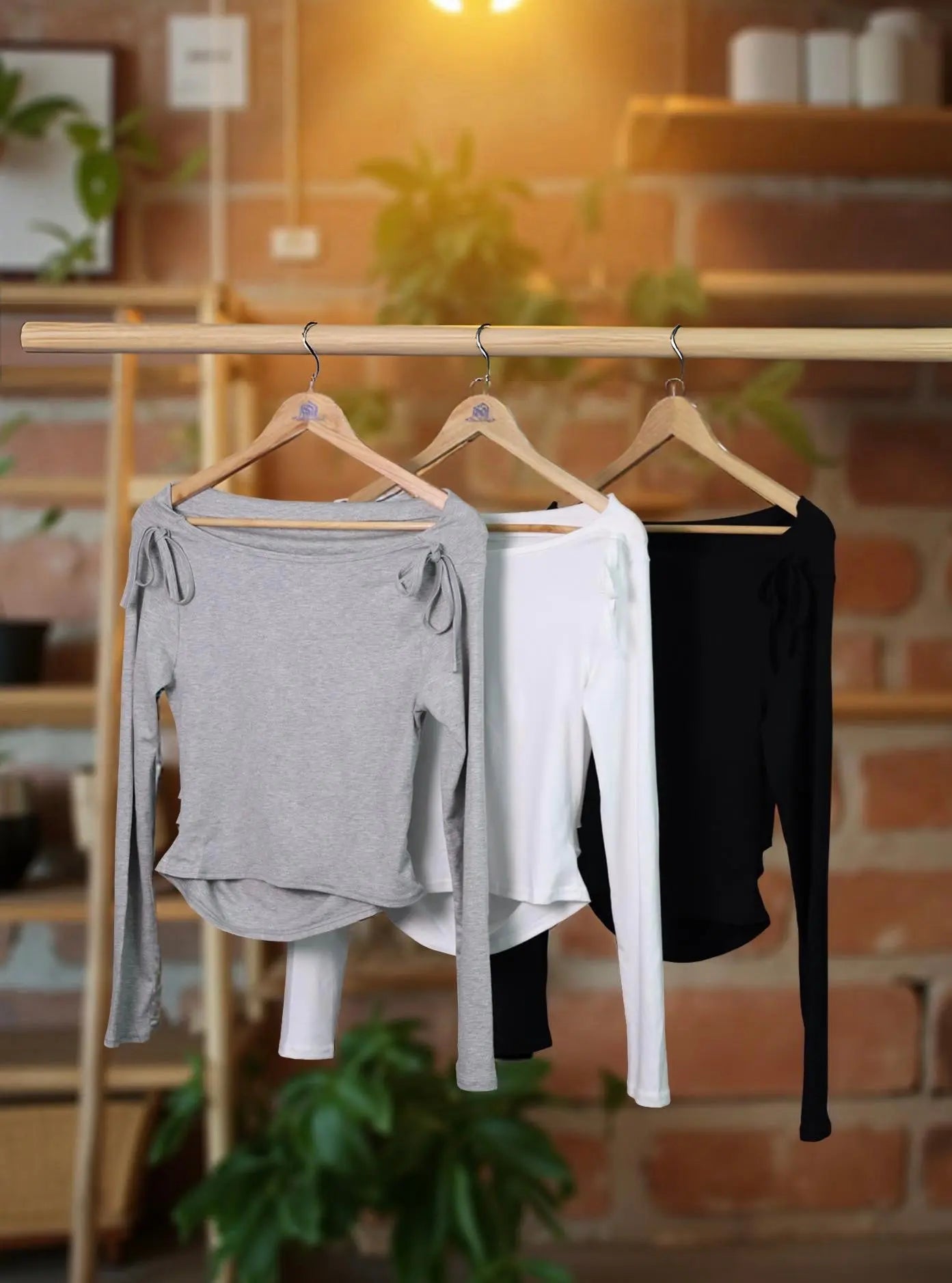 Tie-Detail Ribbed Top (Non-Padded) The Twyra Collections