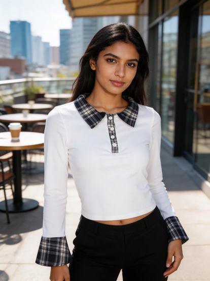 Prep Chic Collared Top