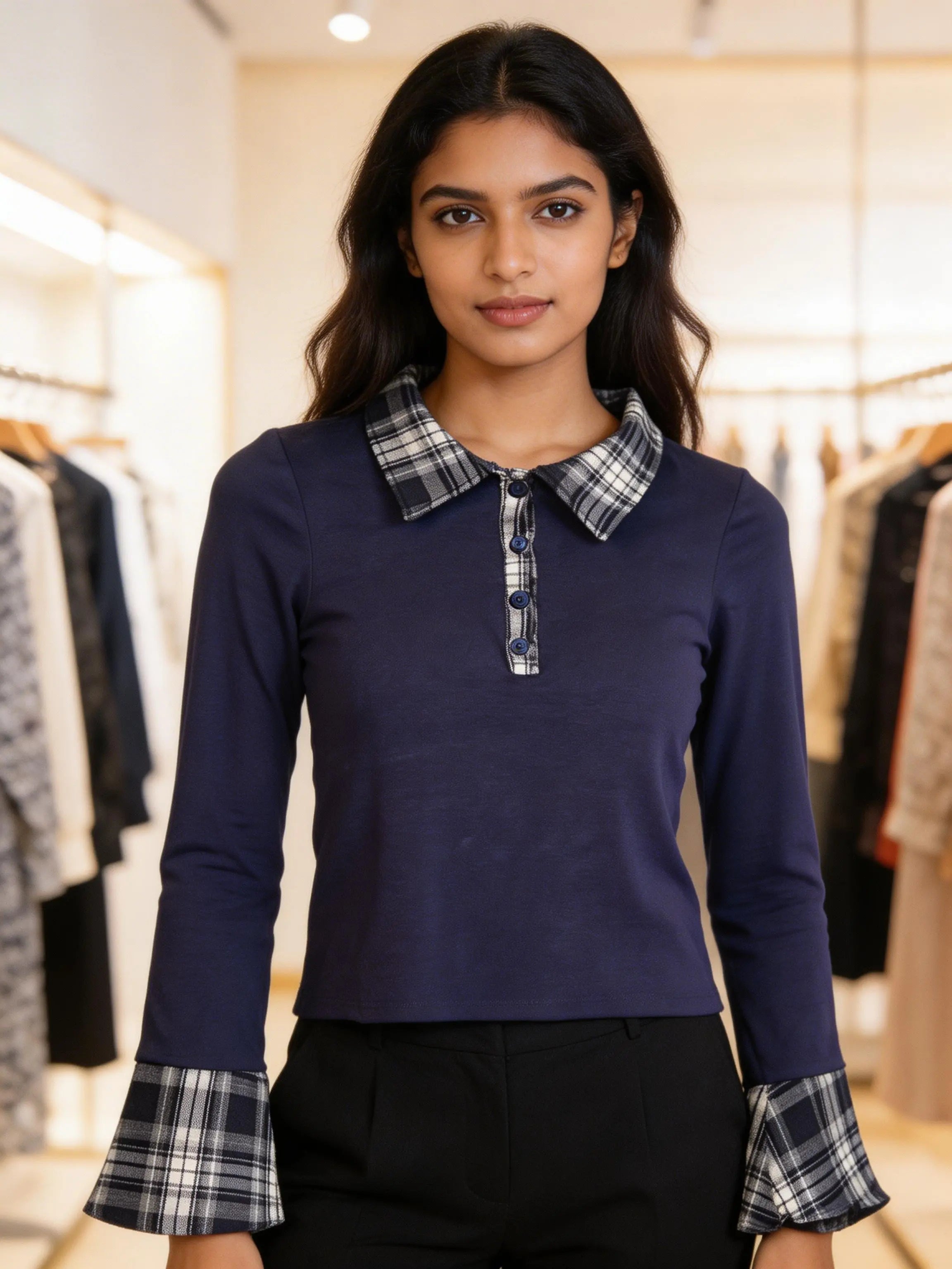 Prep Chic Collared Top The Twyra Collections