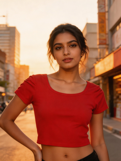 Cross Curve Padded Crop Top