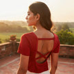 Cross Curve Padded Crop Top The Twyra Collections
