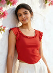Ruffle Charm Padded Top The Twyra Collections