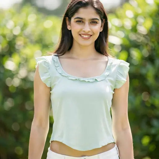 Ruffle Charm Padded Top The Twyra Collections