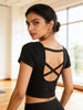Cross Curve Padded Crop Top The Twyra Collections