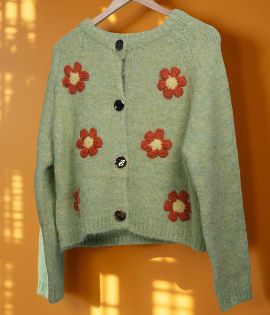 Floral Knitted Cardigan