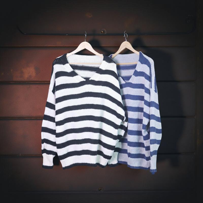 Cozy Stripes Oversized Knit Sweater