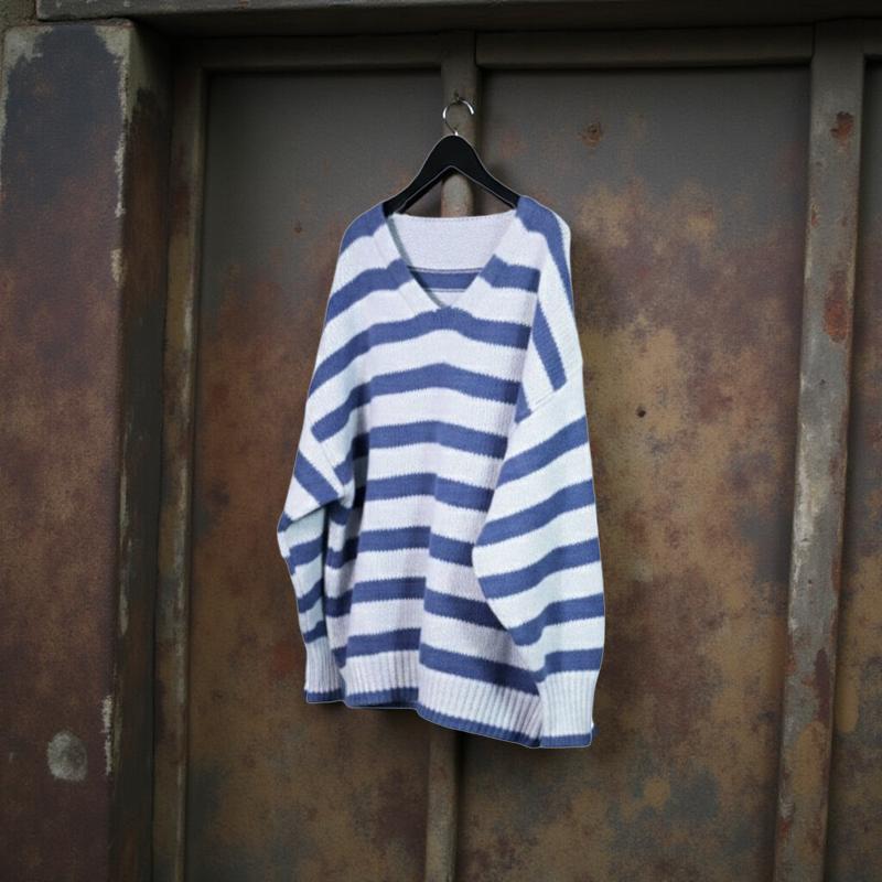 Cozy Stripes Oversized Knit Sweater