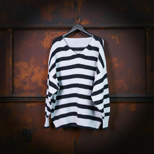 Cozy Stripes Oversized Knit Sweater