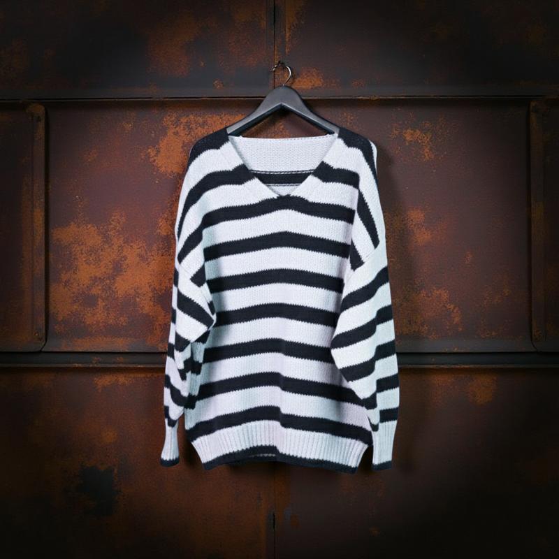 Cozy Stripes Oversized Knit Sweater