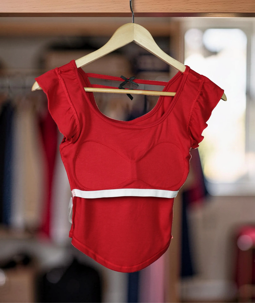 Ruffle Charm Padded Top The Twyra Collections