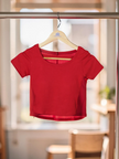 Cross Curve Padded Crop Top The Twyra Collections