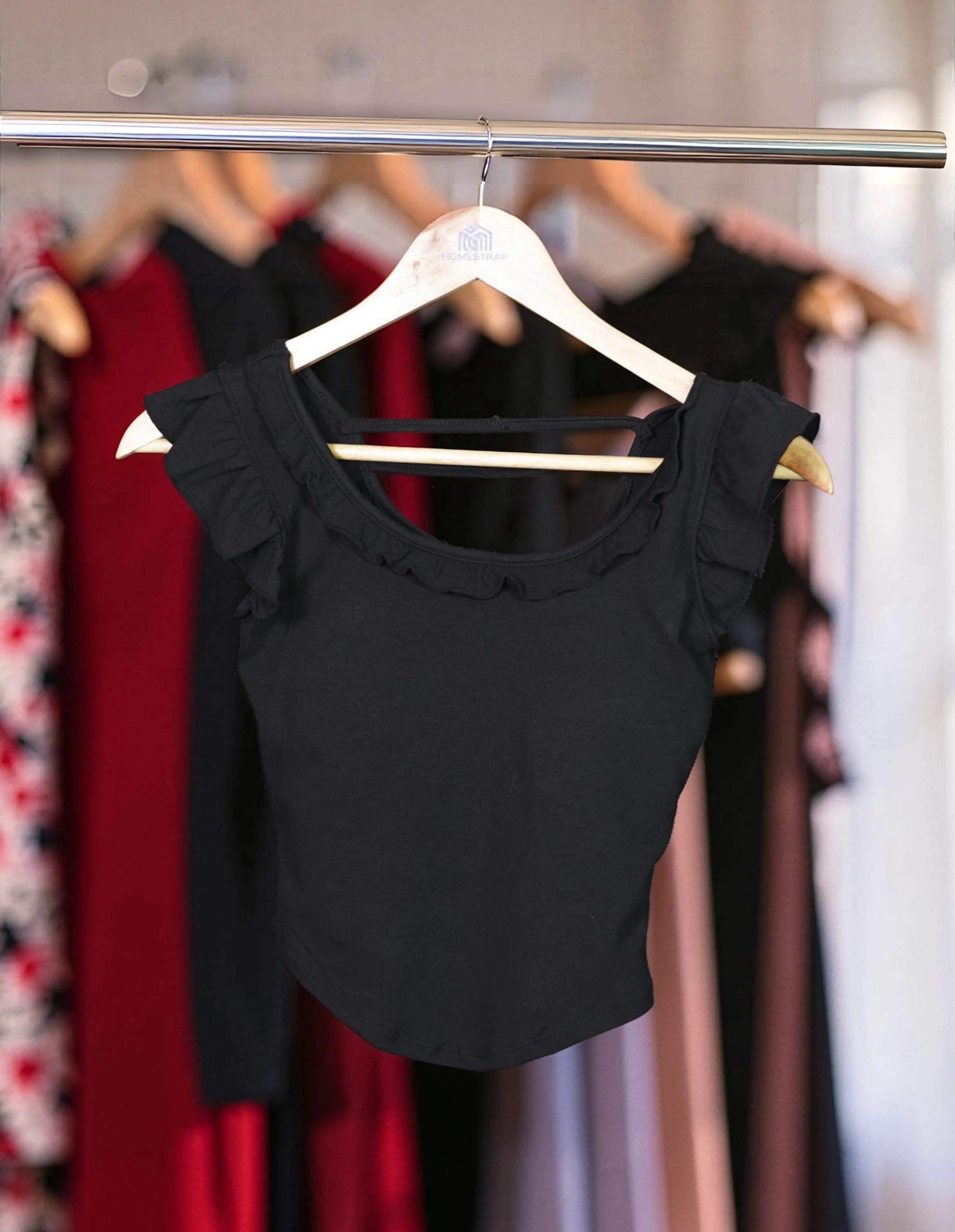Ruffle Charm Padded Top The Twyra Collections