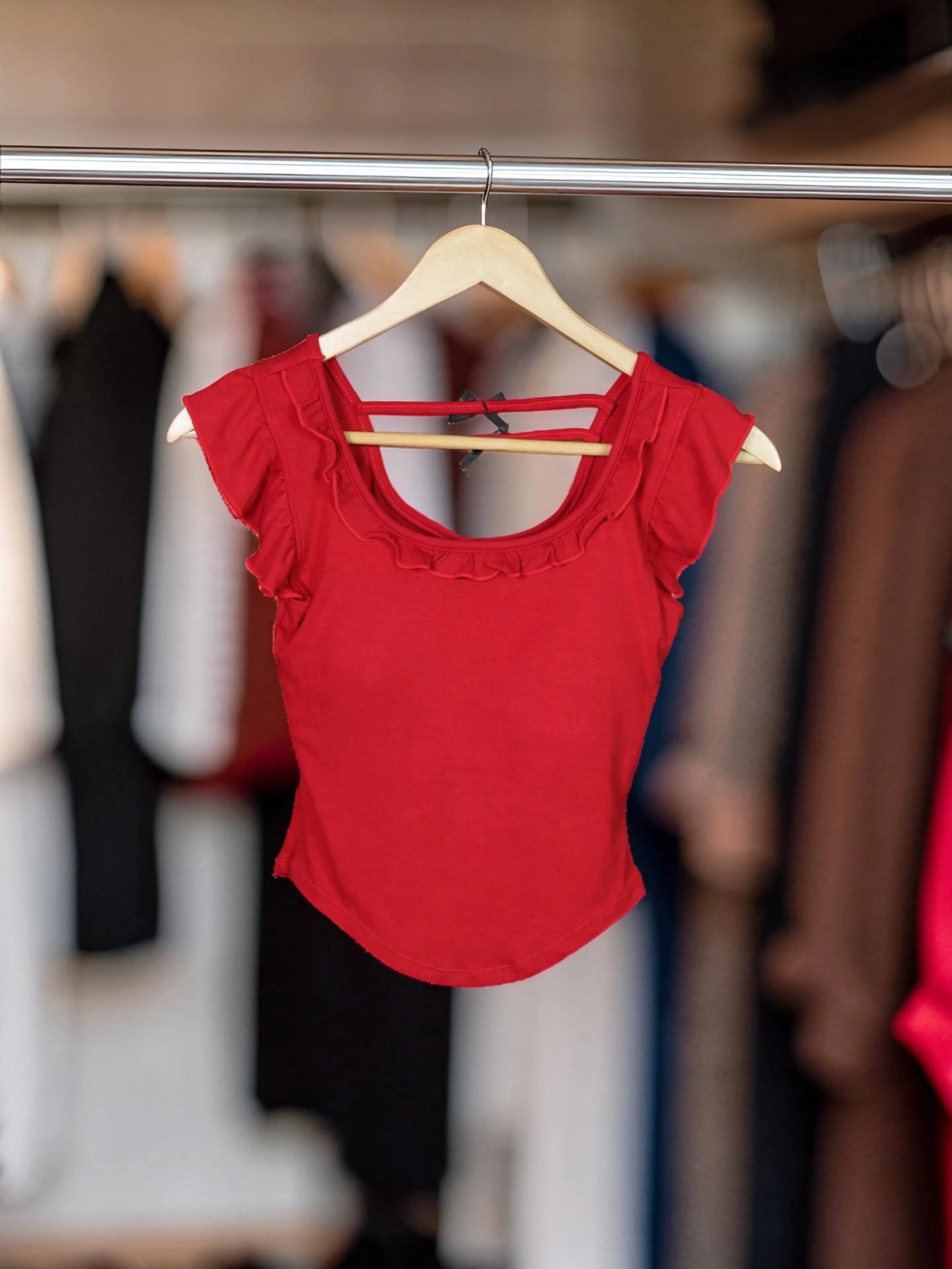 Ruffle Charm Padded Top The Twyra Collections