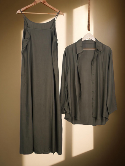 Fluid Dress & Overlay Set (2-Piece)