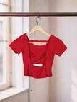 Cross Curve Padded Crop Top The Twyra Collections