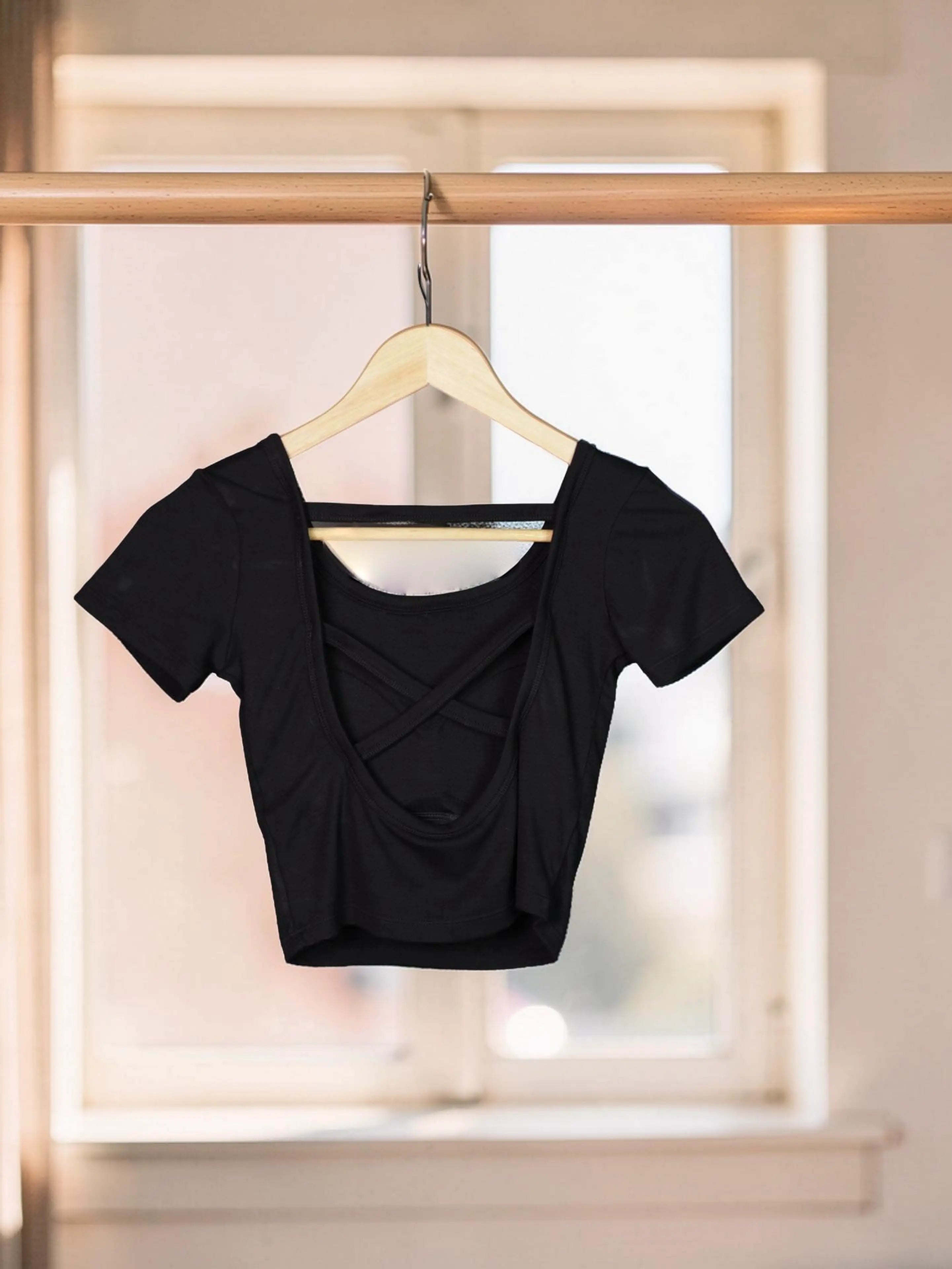 Cross Curve Padded Crop Top The Twyra Collections
