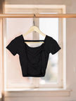 Cross Curve Padded Crop Top The Twyra Collections