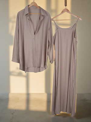 Fluid Dress & Overlay Set (2-Piece)