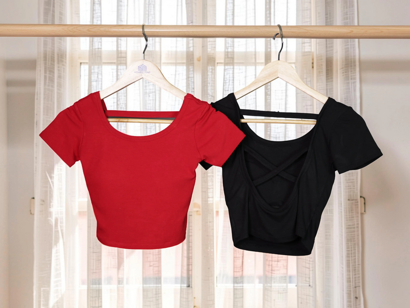 Cross Curve Padded Crop Top The Twyra Collections