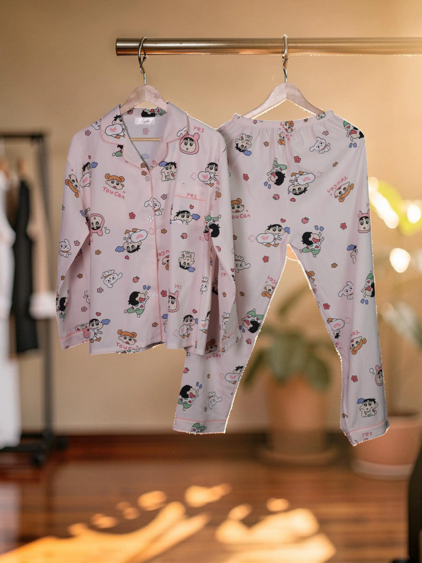Cozy Cartoon Night Suit Set The Twyra Collections