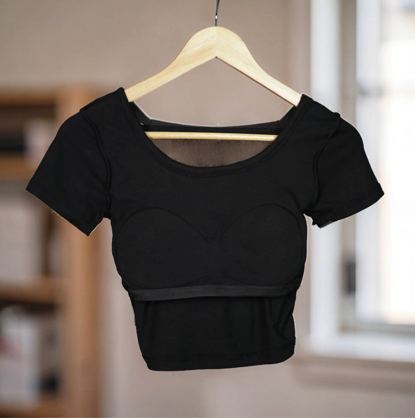 Cross Curve Padded Crop Top The Twyra Collections