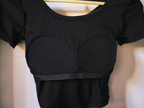 Cross Curve Padded Crop Top The Twyra Collections