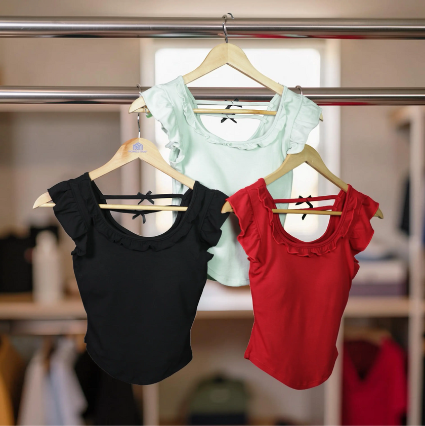 Ruffle Charm Padded Top The Twyra Collections