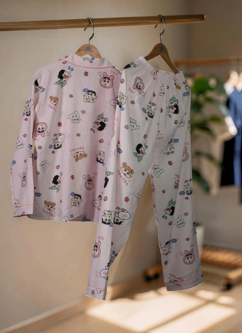 Cozy Cartoon Night Suit Set The Twyra Collections