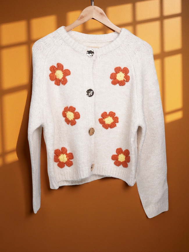 Floral Knitted Cardigan