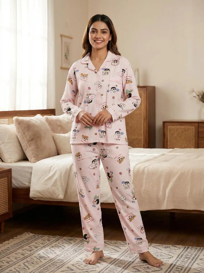 Cozy Cartoon Night Suit Set The Twyra Collections